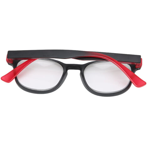 Leichte Lesebrille für Alterssichtigkeit, stilvolles Unisex-Design, überallhin mitnehmbar (+150 Schwarz Rot) (1/5)