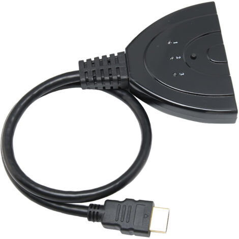 HDMI-Switch mit 3 Eingängen und 1 Ausgang, 1080p Plug-and-Play-Verteiler mit Kabel, Adapter für Fernseher, PC und Konsole (1/5)