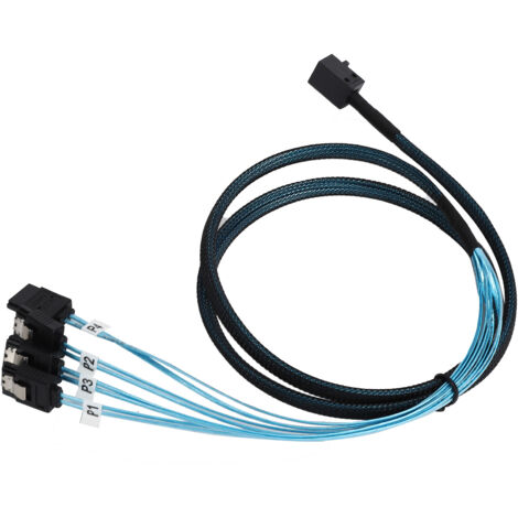 Mini-SAS-HD-SFF-8643-auf-4-Port-SATA-12-Gb/s-Adapterkabel mit geflochtenem Kupferstecker, 1 m (1/5)