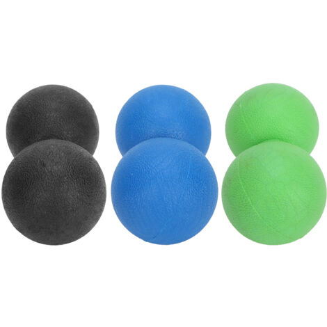 TPR-Massagebälle zur Linderung von Muskel- und Faszienverspannungen – Ideal für Yoga, Sportregeneration und Entspannung – Set mit 3 Farben (Schwarz, Grün, Blau) (1/5)