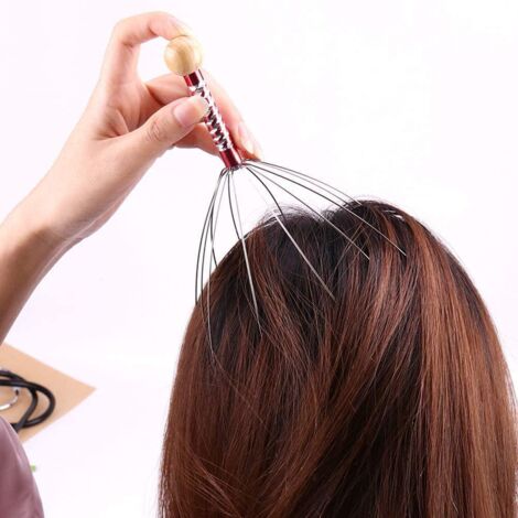 2-teiliges, oktopusförmiges Kopfhautmassagegerät, Anti-Stress-Accessoire für Entspannung und Haarpflege (1/2)