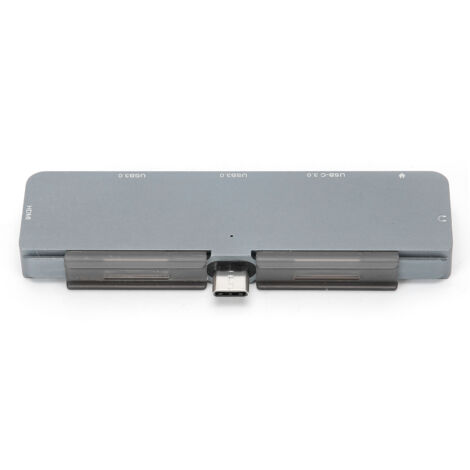 6-in-1 USB-C-Dockingstation mit HDMI-, USB 3.0-Anschlüssen und Schnellladefunktion für Smartphones und Laptops (1/5)