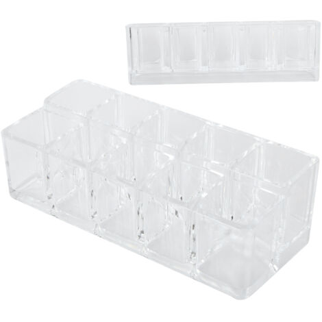 Lippenstifthalter aus transparentem Acryl mit 10 Fächern – Lippenstift-Organizer – Make-up-Aufbewahrungsregal – Dekoratives Regal (1/5)
