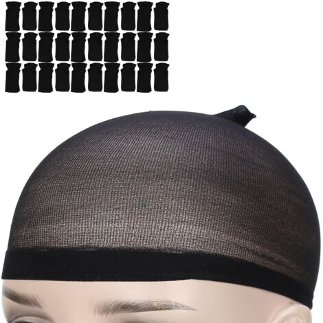 30 wiederverwendbare, elastische Perückenstirnbänder, Schwarz – Professionelle, waschbare Packung (1/5)