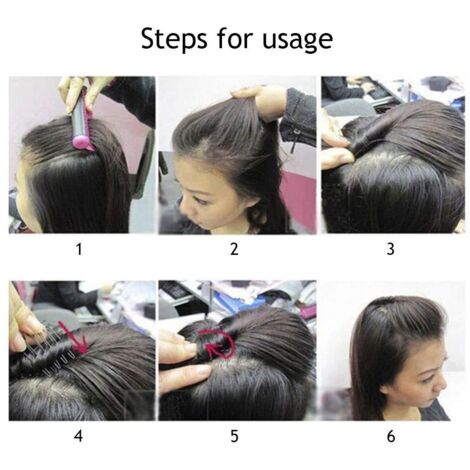 Unsichtbarer Kamm mit flexiblem Aufsatz, ausziehbarer Haarclip für feines Haar, Set mit 5 schwarzen Haarclips für Frauen und Mädchen (1/5)