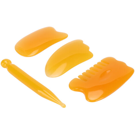 Set mit 4 Gua-Sha-Werkzeugen, Akupressurstift für Gesichts- und Körpermassage, Beine und Rücken (1/5)
