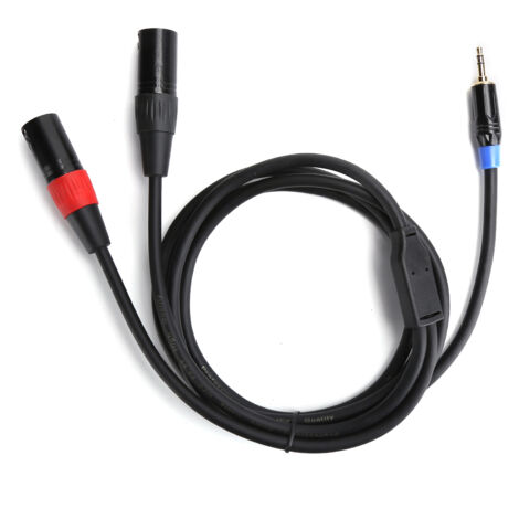 3,5-mm-Klinke auf zwei XLR-Stecker (Stecker) Audiokabel für Mischpult und Verstärker – 1,8 Meter (1/5)