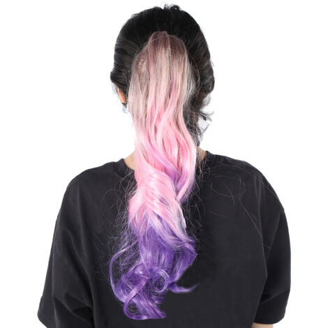 Lockenhaarverlängerung mit Clip, gestufter Pferdeschwanz, 3 Farben, 55 cm (1/5)