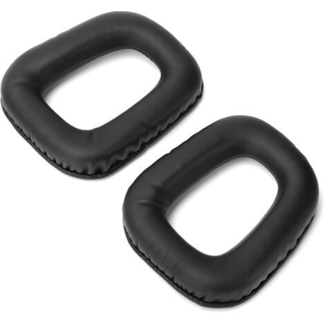2-teilige Ersatz-Ohrpolster aus Kunstleder für Logitech G35, G930, G430 und F450 Headsets, komfortabel und langlebig, Schwarz (1/5)