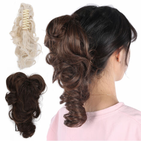 1-teiliges lockiges Clip-In-Haarband für Damen, eleganter geflochtener Kunsthaar-Pferdeschwanz (1/5)