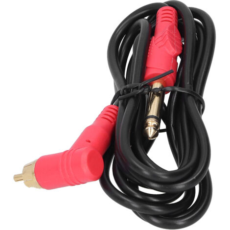 Stromkabel für Tätowiermaschinen mit abgewinkeltem RCA-Stecker aus flexiblem Silikon (1/5)