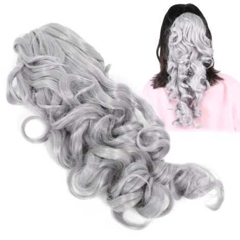 Clip-in-Haargummi für langes Haar, 50 cm, lockige Haarverlängerung, natürlich aussehender Pferdeschwanz für Damen (1/5)