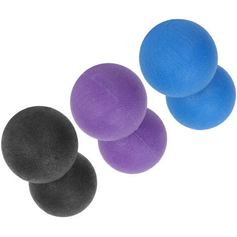 Silikon-Myofaszialmassageball zur Sportregeneration – Set mit 3 Entspannungsbällen (Schwarz, Lila, Blau) (1/5)