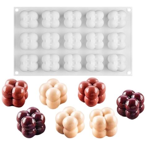 3D-Blasenwürfel-Silikonform für Kerzen, Schokolade und DIY-Bastelarbeiten (1/2)