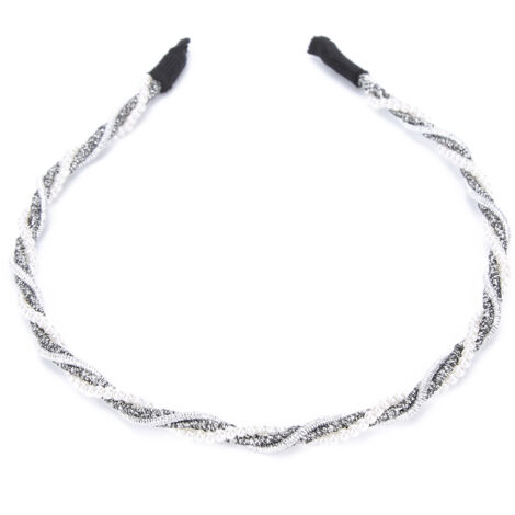 Metallenes Haarband, elegantes Haaraccessoire für Abende und Hochzeiten, silbergrau (1/5)