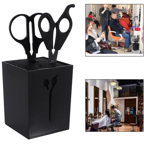 Professioneller Wandhalter für Friseurwerkzeuge: Scheren, Kämme und Klammern (Schwarz) (1/2)