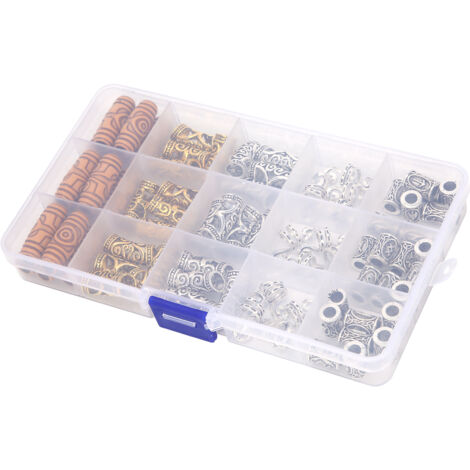 75 silberne und goldene Flechtperlen für Dreadlocks und Bärte, ethnische Haaraccessoires (1/5)