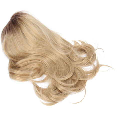 Gewellte blonde Perücke aus hitzebeständiger Faser für den Abend oder den Alltag (1/5)