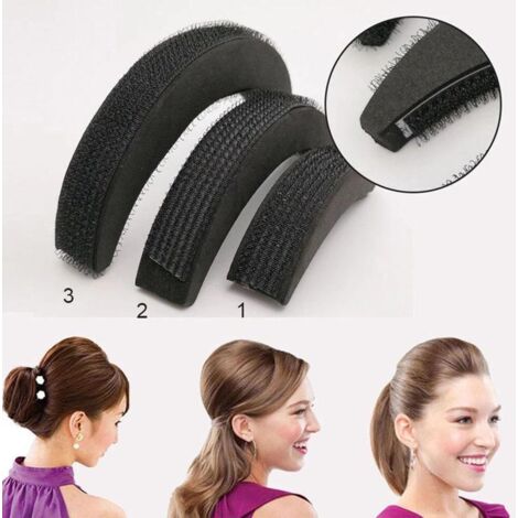 3-teiliges Haarvolumen-Pad, Volumen-Haarstyling, Schwamm-Haarverlängerungs-Turban-Mähnen-Accessoire (1/4)