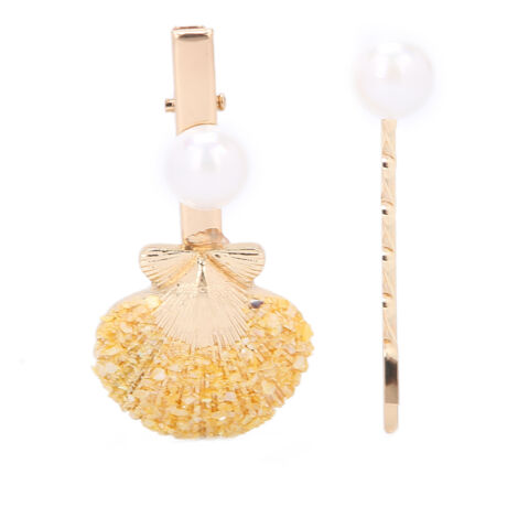 Haarspange mit Muschel und Perle – Elegantes Haaraccessoire für Damen – Geschenkidee für Mädchen (1/5)