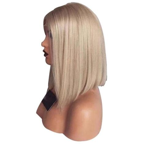 Kurze, glatte, blonde Bob-Perücke für Damen (1/2)