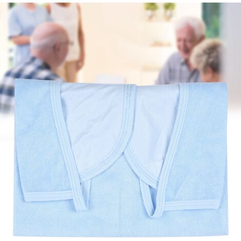 Waschbares, fleckenabweisendes Lätzchen für Erwachsene – wasserdichtes Esstuch, hellblau, Größe M (1/5)