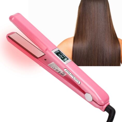 Ultraschall-Infrarot-Haarglätter mit Kaltglättungstechnologie und Bürstenfunktion (Pink, europäischer Stecker) (1/5)