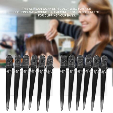 12 professionelle schwarze Haarnadeln für Friseure, Set mit 12 Salon-Haarspangen (1/4)