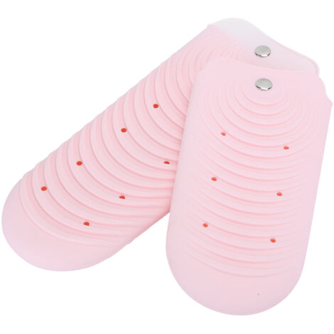 2-teiliger hitzebeständiger Silikon-Schutzbezug für Haarglätter, Anti-Verbrühungs-Rosa (1/5)