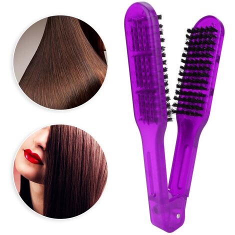 Glätteisen aus Holz, Glättungskamm, Haarstyling-Accessoire (Lila) (1/5)