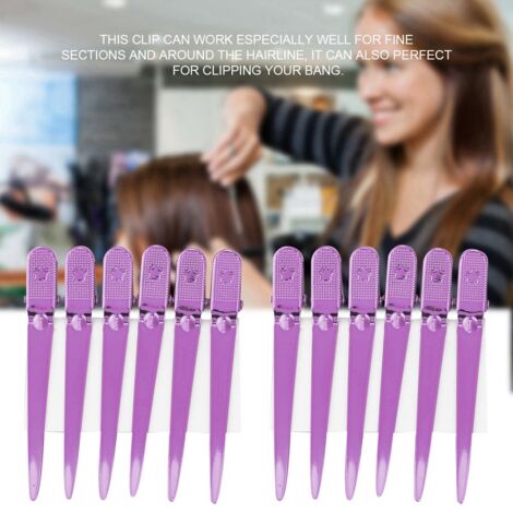 12 professionelle Salon-Haarspangen, leuchtend pinkfarbene Abteilnadeln für Friseure (1/4)