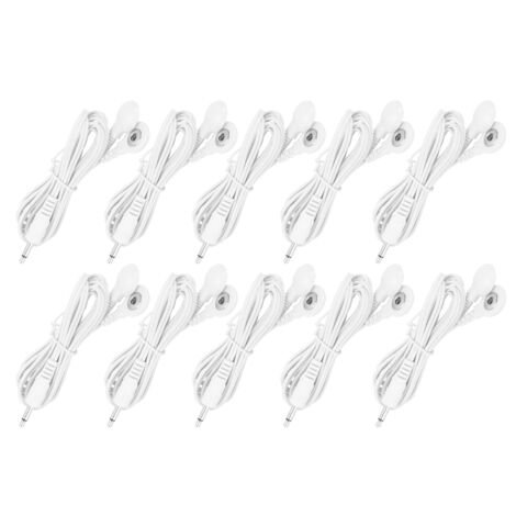 10 TENS 2-in-1-Elektrodenkabel mit 3,5-mm-DC-Stecker, 1,5 m Kabel, 10er-Packung für Elektrostimulation und Muskeltherapie (1/5)