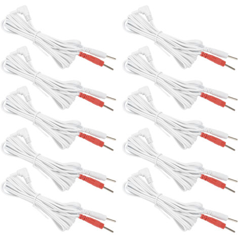 10 TENS-Elektrodenkabel, 2,35 mm, 1,8 m – 10er-Packung für Elektrotherapie und Muskelentspannung (1/5)