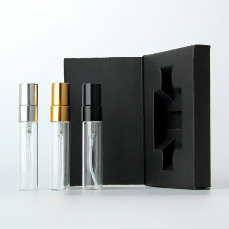Elegante schwarze Parfümbox – 10 Stück – 6 x 8 x 1,6 cm – Luxuriöse Geschenkverpackung für Flakons (1/5)