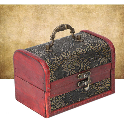 Handgefertigte, quadratische Schmuckschatulle aus Holz im Vintage-Stil – Dekorative Aufbewahrungsbox für Accessoires (1/5)