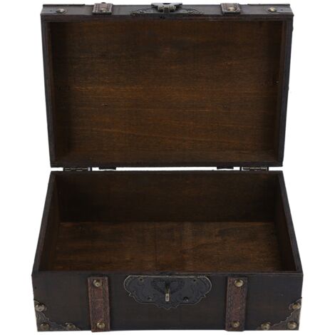 Vintage Schmuckkästchen aus Holz mit Schloss, dekorative Aufbewahrungsbox für Zuhause (1/5)