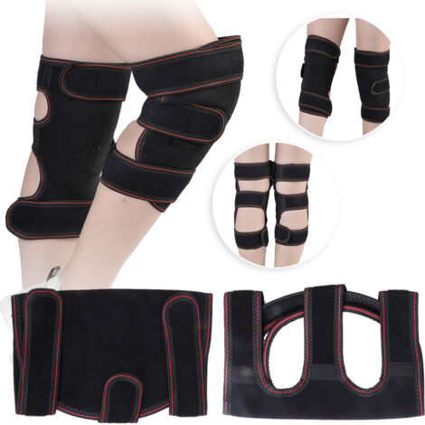 Magnetische, beheizbare Kniebandage mit Kniescheibenunterstützung und Gelenkstabilisierung – Schwarz, Einheitsgröße (1/5)