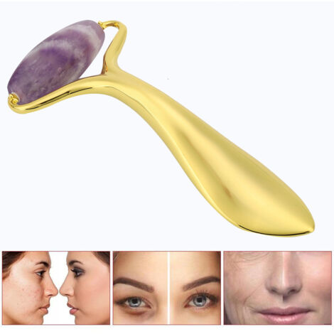 Gesichtsmassageroller aus Amethyststein zur Glättung von Falten und Straffung der Haut – Anti-Aging-Gesichtspflegegerät (1/5)