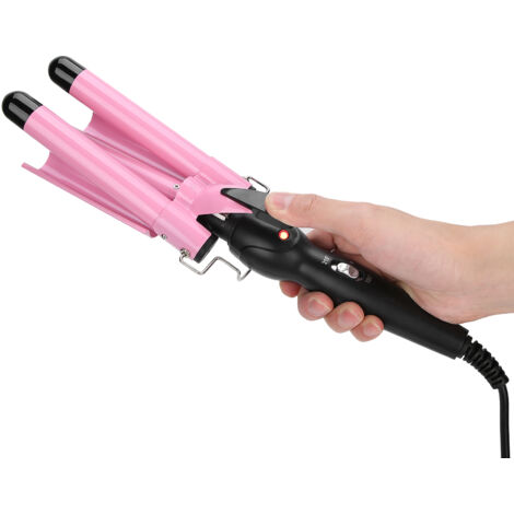 3-in-1 Haarglätter und Lockenstab, verstellbarer Kreppeisenaufsatz für Wellen, 110–240 V mit EU-Stecker, 22-mm-Aufsätze (1/5)