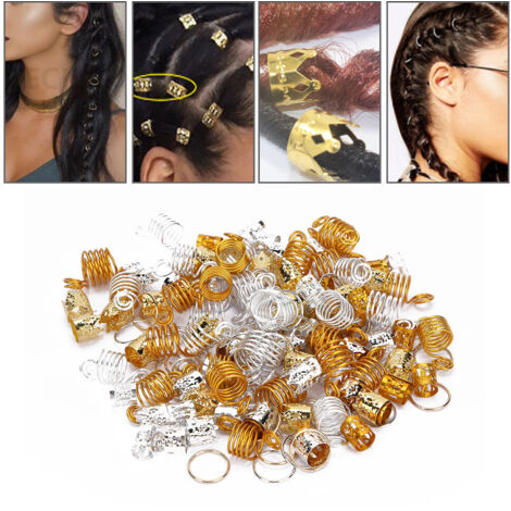 160 Dreadlock-Zopfperlen, Haarschmuck-Set mit Zierringen (1/5)