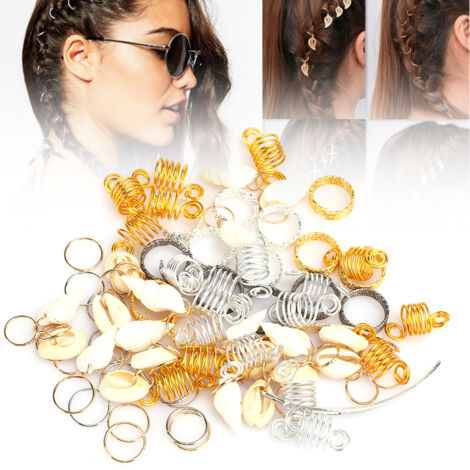 Geflochtener Haarring im Dreadlock-Stil mit Muscheln, Haarschmuck im Bohème-Chic. (1/5)