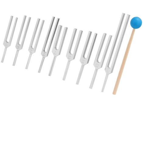 9 therapeutische Aluminium-Stimmgabeln (174 Hz, 285 Hz, 396 Hz) für Klangtherapie und Entspannung (1/5)