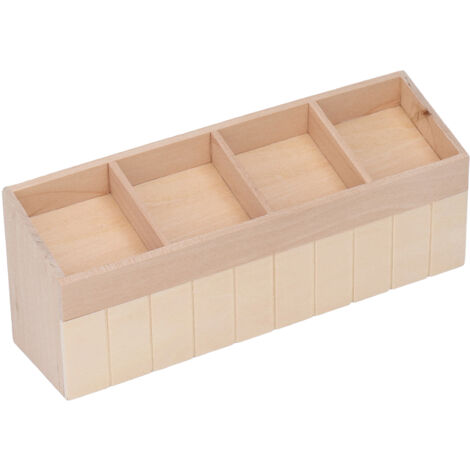 Miniaturregal aus Birkenholz für Puppenhäuser im Maßstab 1:12, 4 Fächer zum Bemalen, DIY-Obst- und Gemüsepräsentation (1/5)
