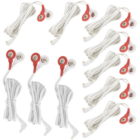 10 Stück/Beutel 2-in-1-Knopfkabel für TENS-Elektrotherapie, 2,35 mm x 1,5 m, Anschlusskabel für Muskelstimulationsgeräte (1/5)