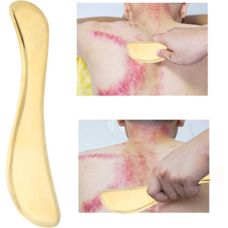 Gua-Sha-Platte aus Messing für Gesichtsmassage, Muskelentspannung und allgemeines Wohlbefinden (1/5)