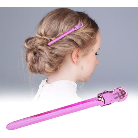 12 Haarspangen aus Edelstahl für Friseursalons – Lila und Rosa (1/5)