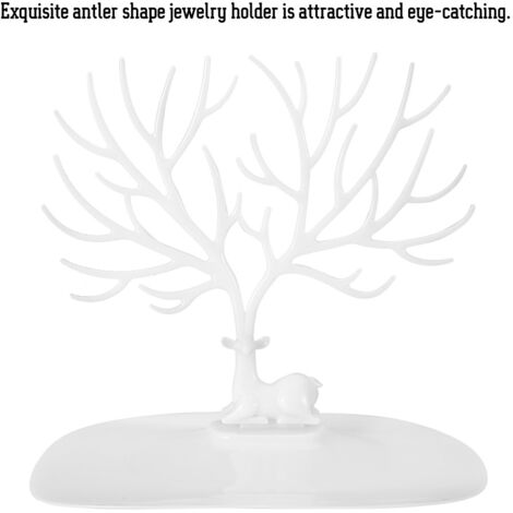 Schmuckhalter aus weißem Hirschgeweih zur Aufbewahrung von Halsketten und Armbändern (1/5)