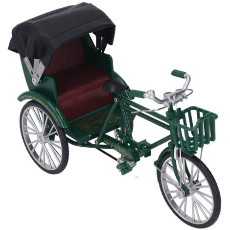 Miniatur-Vintage-Fahrrad aus Aluminiumlegierung mit 3 Rädern, Retro-Bürodekoration in Grün (1/5)