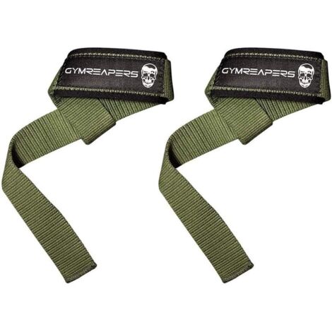 Bracelets de poignet utilisés pour l'haltérophilie, le bodybuilding, la force athlétique, le renforcement musculaire et le soulevé de terre - 18 pouces en néoprène doublé de coton (vert) (1/5)