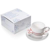 Gmundner Keramik Pur Flammé Rouge, Tasse à thé Maxima avec soucoupe